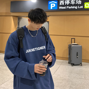 美式ins风宽松圆领打底衫长袖T恤内搭上衣潮牌衣服HY497TP20图片