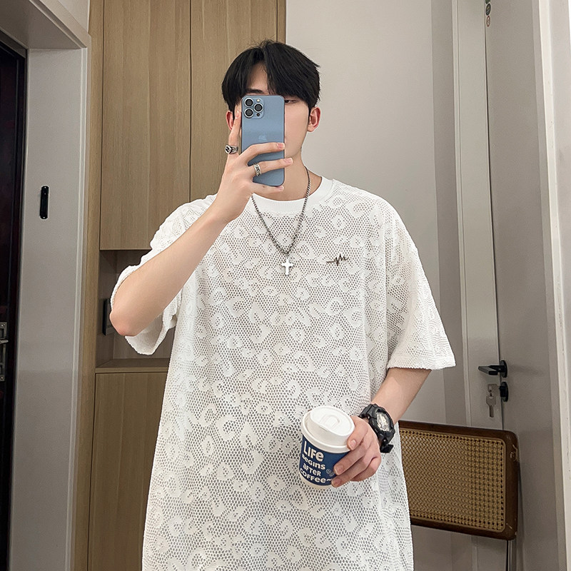 青春流行休闲百搭款T恤衫镂空设计圆领短袖T恤HY538TP35控58,男装T恤,电商A102B