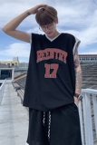 时尚潮流17号运动服美式高街外穿宽松休闲无袖篮球服套装T12TP55，男装衬衫，电商A102B