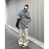韩版潮牌ins风宽松设计学生外套痞帅夹克衫牛仔上衣HY482P95控139，男装卫衣，电商A102B