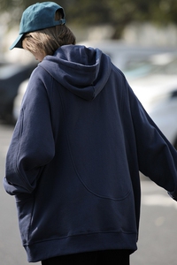 重磅美式拉链开衫外套女春秋新款日系慵懒风宽松休闲连帽卫衣图片