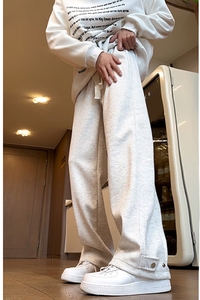 美式潮牌高街卫裤青春直筒免烫运动裤男宽松休闲裤子K495TP35控58图片