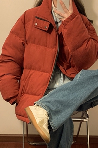 情侣美式复古运动风面包服棉服冬季新款外套棉衣潮HY460P85图片