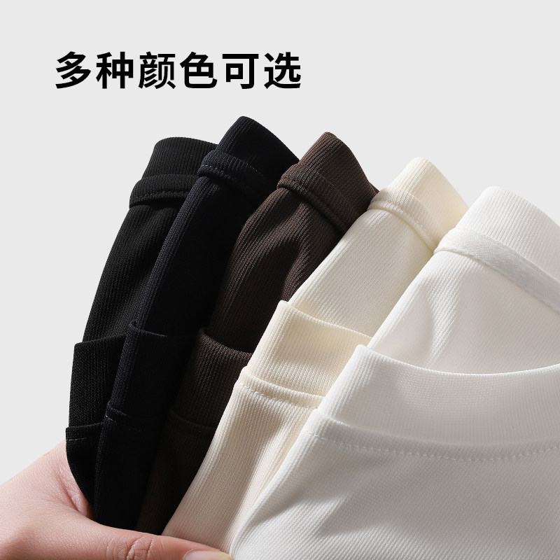 凉感索罗娜220克纯色打底衫港风百搭款圆领白T恤HY500TP35控58,男装T恤,电商A102B