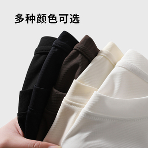 凉感索罗娜220克纯色打底衫港风百搭款圆领白T恤HY500TP35控58图片