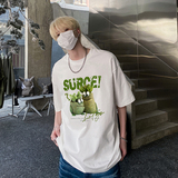 美式高街圆领休闲打底衫多肉植物印花时尚纯棉T恤HY571TP20，男装T恤，电商A102B