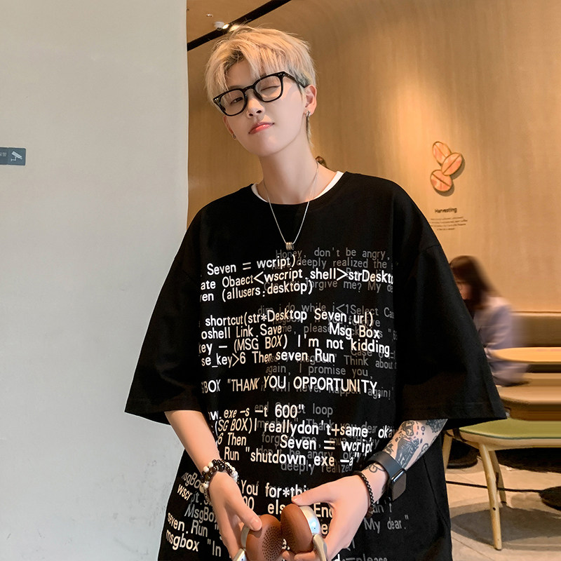 透气宽松舒适百搭款T恤短袖青春流行校园风圆领打底衫HY552TP28图片