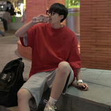 新款ins风情侣纯棉多色打底衫男女同款青春流行纯棉短袖HY33TP16，男装T恤，电商A102B