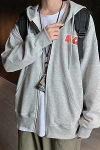 开衫卫衣男潮牌宽松休闲连帽衫秋港风潮牌学生上衣服HY09TP45控58图片