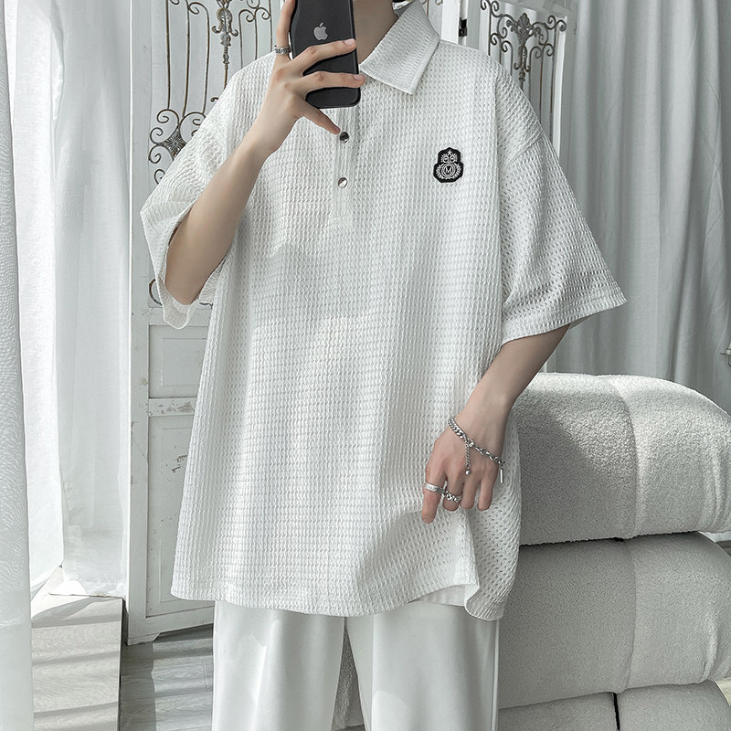 日系Cityboy短袖T恤男2023夏季宽松男生翻领POLO衫HY304TP38控58图片