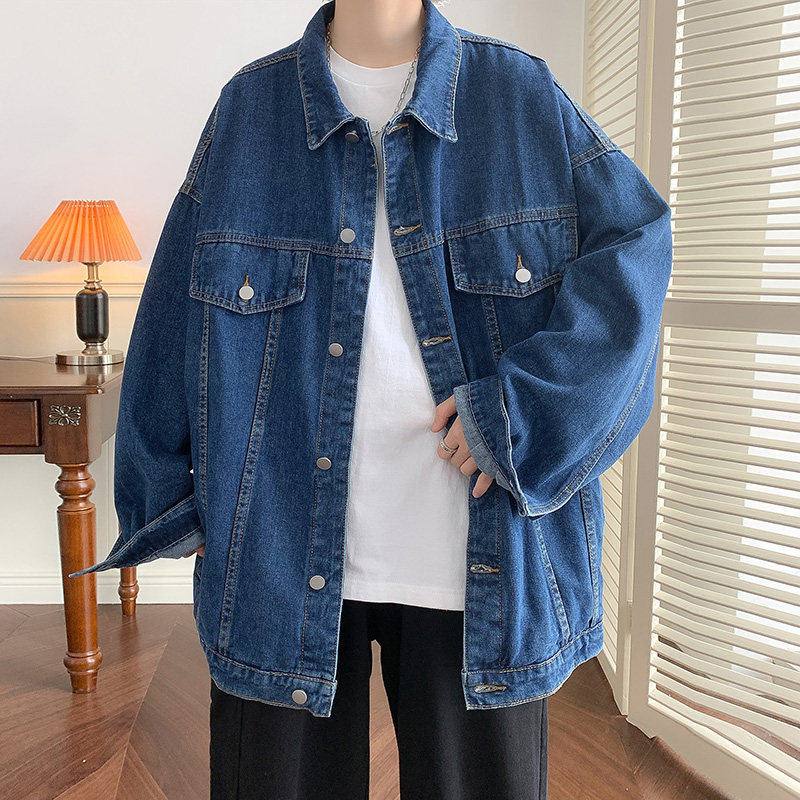 高街复古牛仔外套男秋季高级感宽松oversize工装夹克HY28P70控98,男装夹克,电商A102B