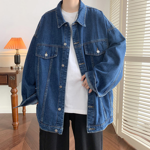 高街复古牛仔外套男秋季高级感宽松oversize工装夹克HY28P70控98图片