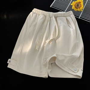 夏款美式高街潮流宽松阔腿运动五分裤柔软针织短裤K546TP30控49图片