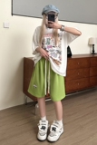 美式高街vibe短裤简约休闲运动青春校园毛巾绣熊猫短裤K557TP28，男装休闲裤，电商A102B