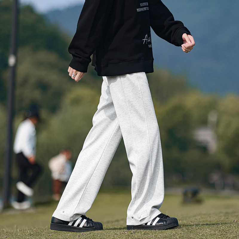 美式宽松休闲潮流简约运动裤潮牌高街直筒卫裤K495TP35控58图片
