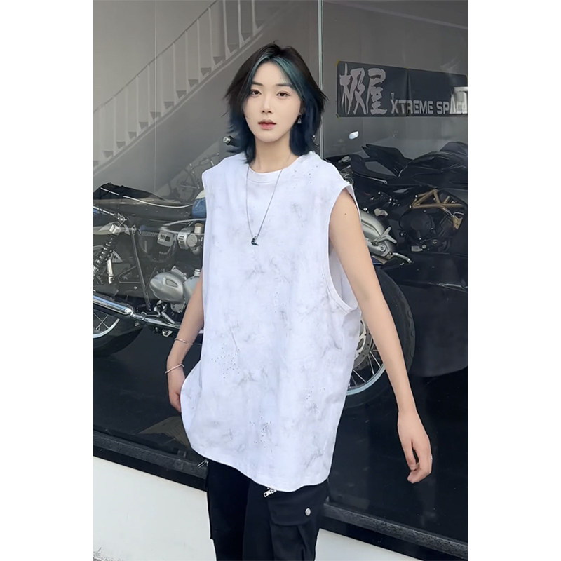 韩版男女同款宽松休闲免烫无袖T恤潮流圆领纯棉打底背心HY569TP35,男装T恤,电商A102B