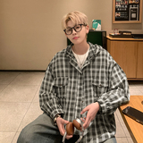 港风格子衬衫男夏季翻领格子衫薄款免烫防晒衣HY544TP45，男装衬衫，电商A102B