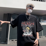 小众设计感印花打底衫纯棉美式重磅圆领T恤衫百搭款HY539TP25控38，男装T恤，电商A102B