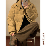 情侣美式复古运动风面包服棉服冬季新款外套棉衣潮HY460P85，男装棉衣，电商A102B