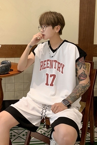 高街美式外穿无袖篮球服套装时尚潮流宽松休闲17号运动服T12TP55图片