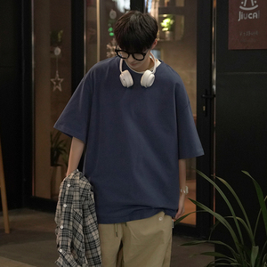 新款ins风情侣纯棉多色打底衫男女同款青春流行纯棉短袖HY33TP16图片