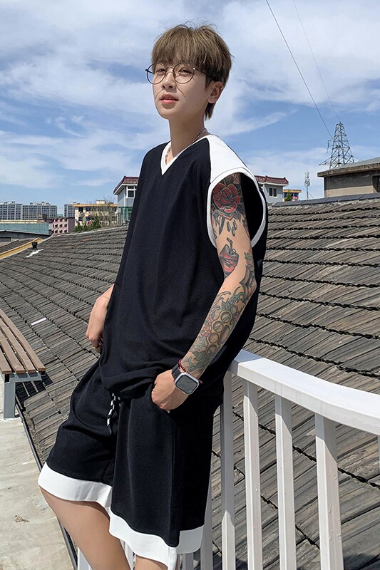 新款潮流时尚宽松休闲运动服美式外穿篮球运动服套装T10TP50控78,男装衬衫,电商A102B