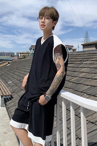 新款潮流时尚宽松休闲运动服美式外穿篮球运动服套装T10TP50控78图片