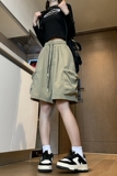 百搭款hiphop设计休闲运动五分裤大口袋潮牌高街短裤K530TP30控49，男装休闲裤，电商A102B