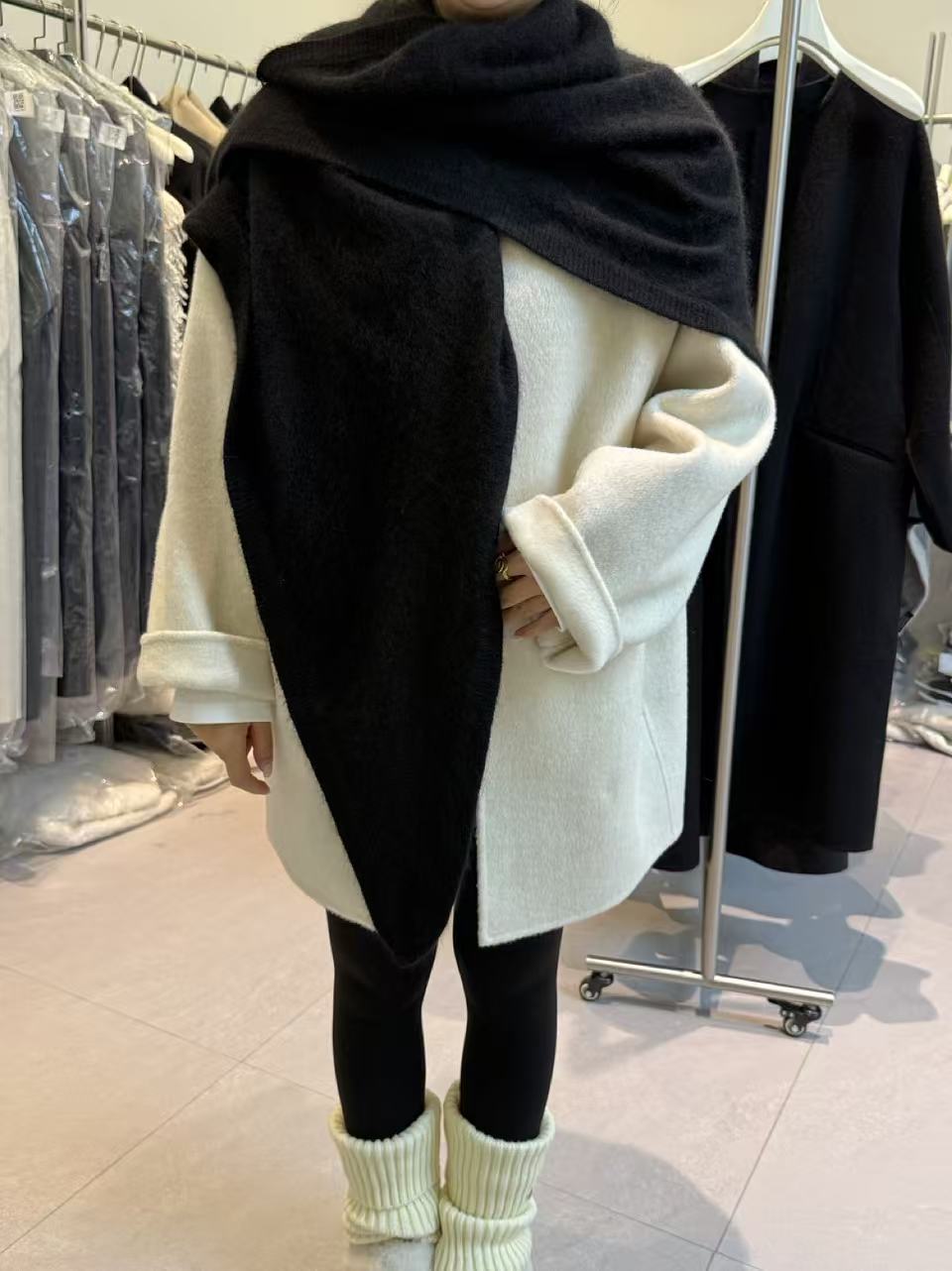 郑沅沅呼伦浩特羊毛韩系慵懒三角巾大气款11.10 主推深灰色