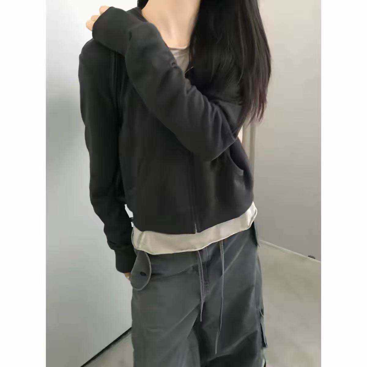 堆堆~【超高舒适度】韩系短款连帽卫衣外套 8.31 衣长52胸围102