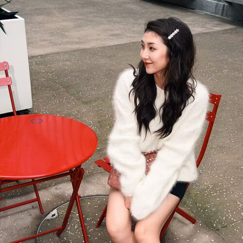 堆堆~松弛感 厚款！圆领拉毛套头针织衫10.3 衣长68胸围112 10.4
