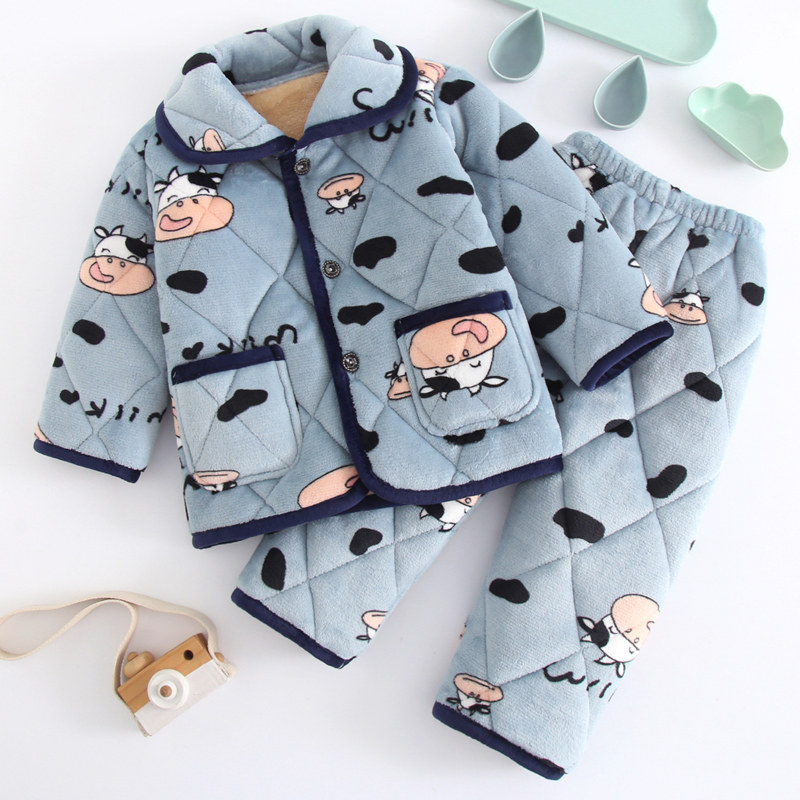 儿童睡衣冬季加厚款男孩女童三层夹棉法兰绒宝宝珊瑚绒家居服套装,童装/婴儿装/亲子装,家居服套装,淘宝优惠券,粉丝福利购,淘宝优惠卷