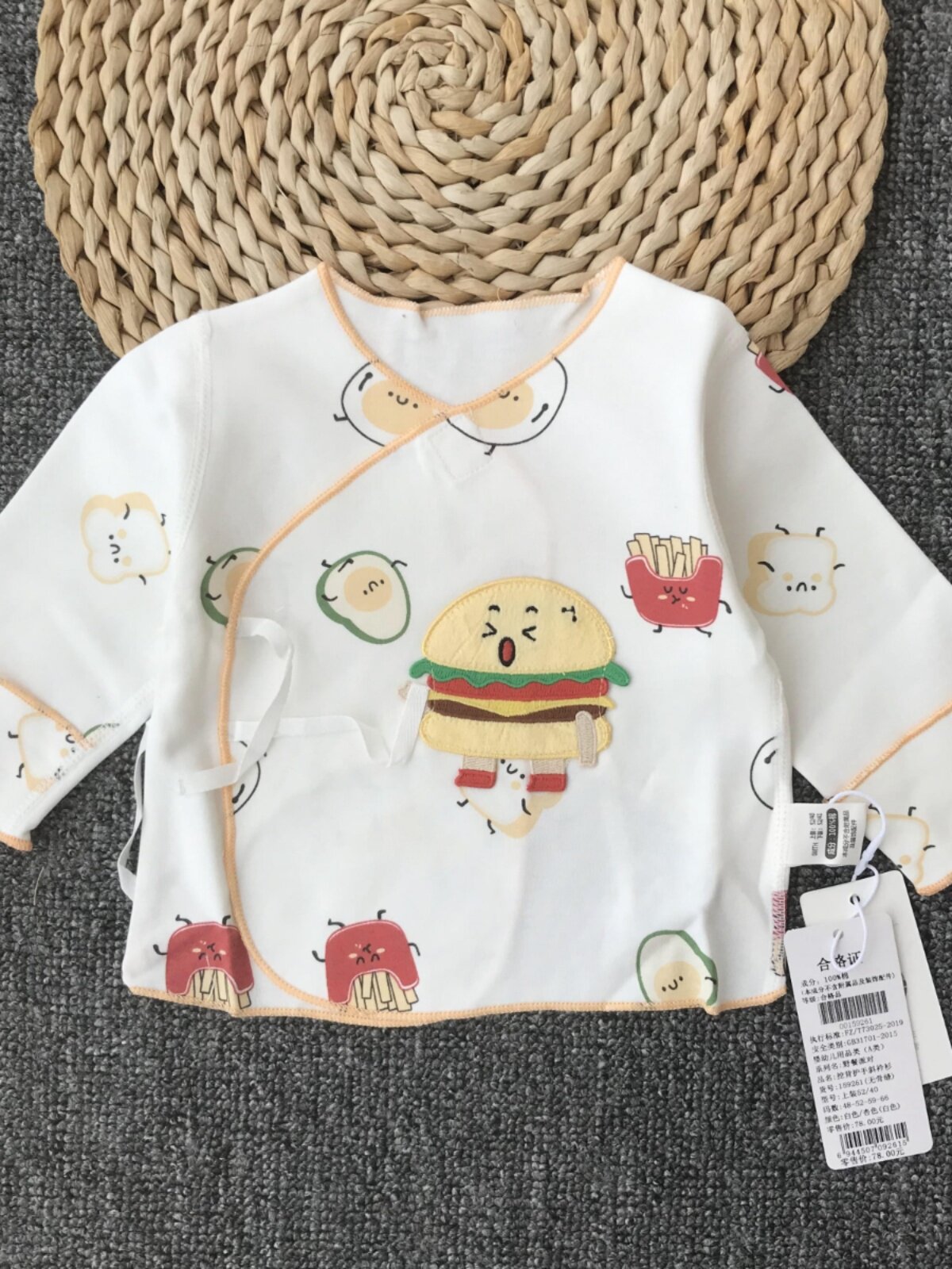 NEWBORN HALF-BACK CLOTHES BABY MONK CLOTHES PREMATURE BABIES NEWBORN BABY MOISTURE-PROOF SHIRTS COTTON TOPS SPRING AND AUTUMN