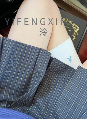 一封信【泠】原创灰格校供感jk格裙百褶裙学院风短裙樱花刺绣
