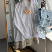 中岛夏 宽松长袖 jk衬衫 一封信 白色 基础款 校供感JK制服衬衫