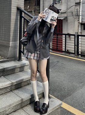 jk制服西装外套秋冬季学院风校供感小个子西服套装日系女两三粒扣