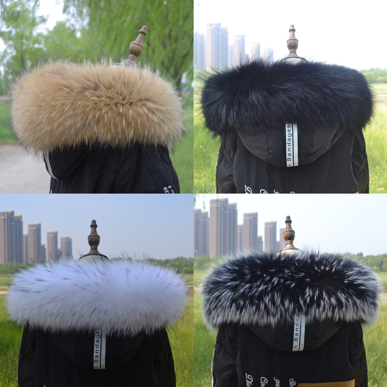 超大毛领子貉子毛定制真毛领单买领子派克服帽条狐狸毛领子帽檐女