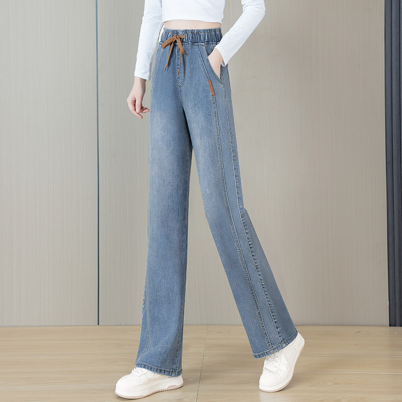 女士窄版阔腿牛仔裤春秋2026新款高腰垂感休闲裤复古蓝显瘦直筒裤,女装/女士精品,牛仔裤,淘宝优惠券,粉丝福利购,淘宝优惠卷