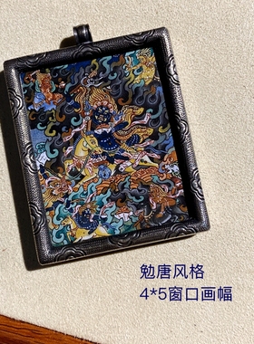 画布藏地手绘民族风吊坠吉祥天M