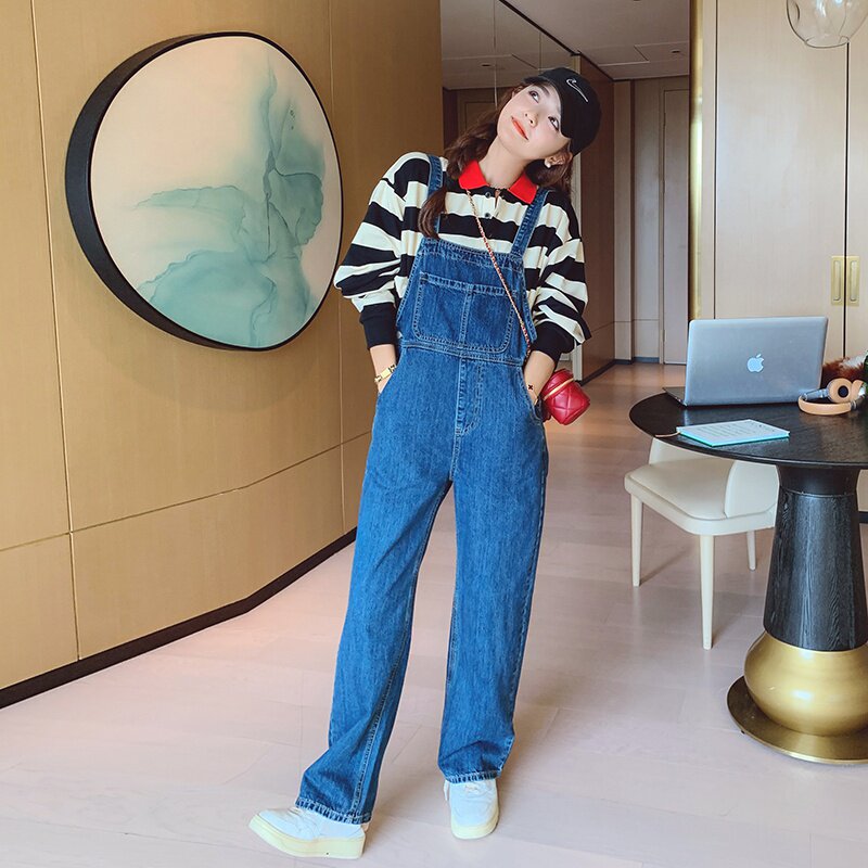 现货新款ins连体背带裤7573P105控158卫衣7579P95控148，女装牛仔裤，浙宝218