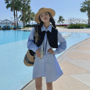 档口现货 小个子假两件连衣裙2201P125 控178图片