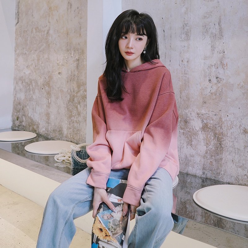 档口现货内附渐变色短款小个子卫衣7201P105控158，女装卫衣/绒衫，浙宝218