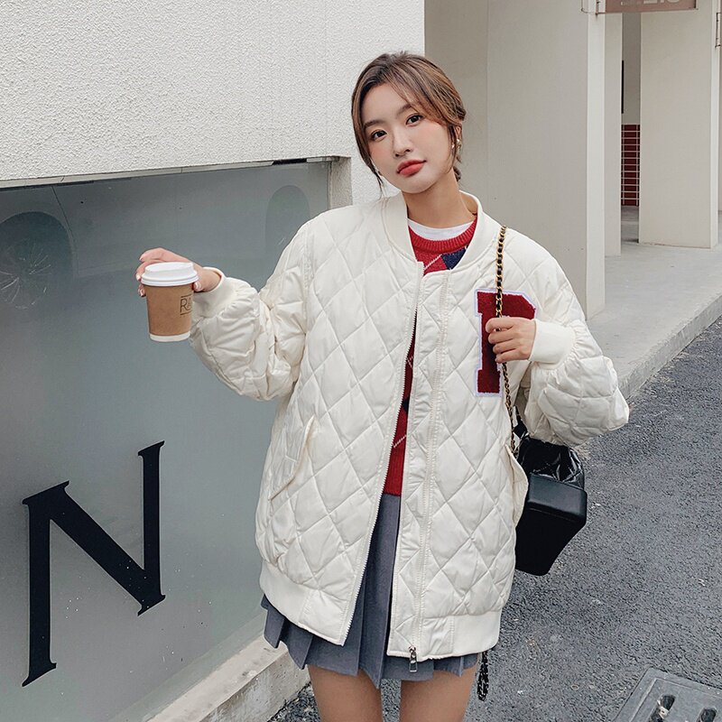 新款现货 棒球服羽绒服外套女8856 P235控358图片
