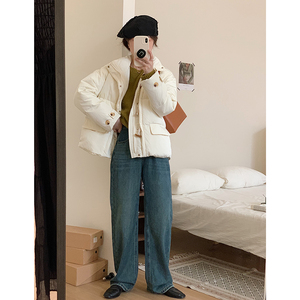 现货 牛角扣短款羽绒服8823P235控358图片