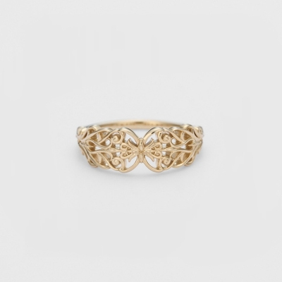 女纯银日系蝴蝶镂空戒指