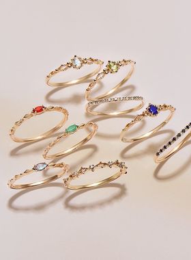 星光戒指纯银日系女蓝月光