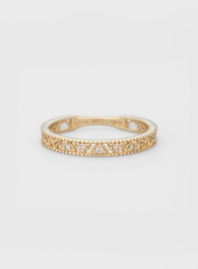 印度遗迹水印钻石纯银戒指