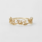 缤纷花园 立体橄榄叶 雕刻花边 日系轻奢agete同款 镂空 纯银戒指