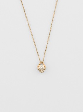 锆石纯银女露珠小钻项链