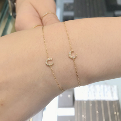 幸运马蹄纯银日系锆石女